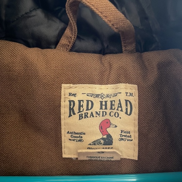RED HEAD Brand Co. Hooded, pockets CANVAS 💯 % cotton mens JACKET size LARGE - Picture 6 of 16